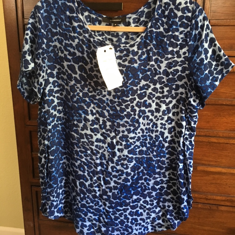 Blue leopard cheetah animal print tunic